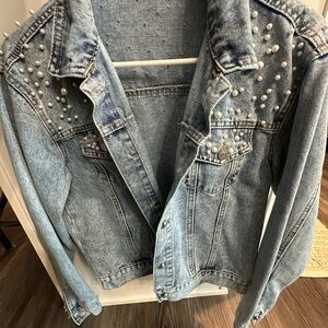 Pearl Studded Denim Jacket